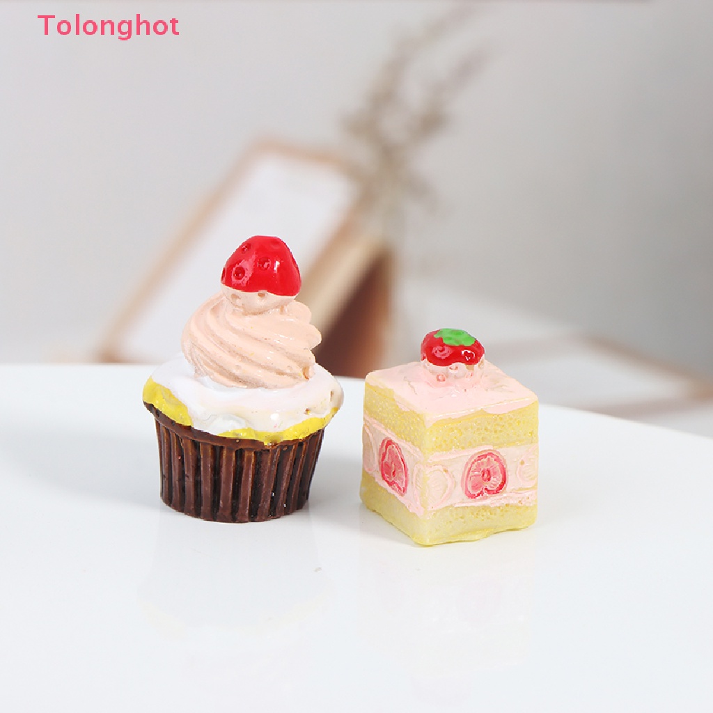 Set 5 Bánh Kem Dâu Tây Tỉ Lệ 1: 12 Trang Trí Nhà Búp Bê