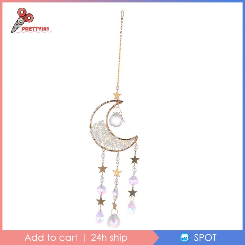 [Prettyia1] Chuông Gió Treo Tường Hình Mặt Trăng