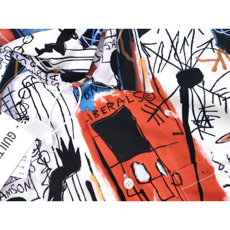 Wa-cko &amp; MA-RIA &amp; - Áo Sơ Mi Unisex Thời Trang Cổ Điển Hawaiian Basquiat Graffiti Jdfhrfshsd