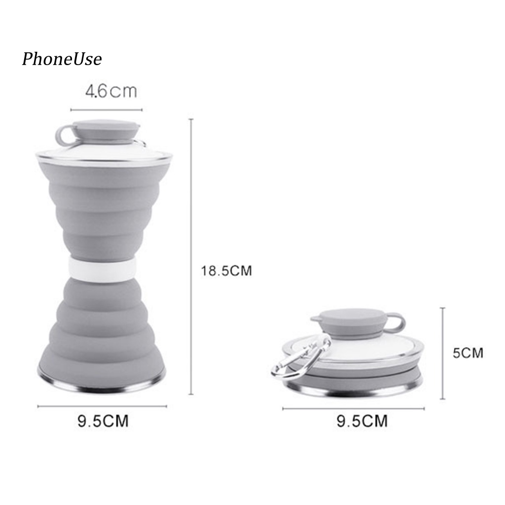 Bình Đựng Nước Uống Bằng PU 500ml Chống Rò Rỉ Chịu Nhiệt Tốt Có Thể Gấp Gọn Tiện Dụng