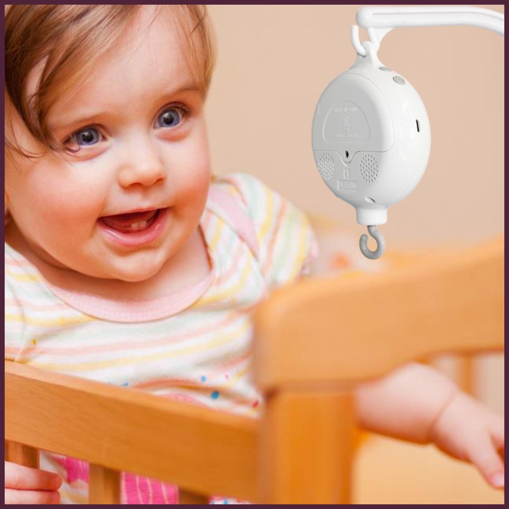 Hộp Nhạc Đồ Chơi Di Động Treo Nôi Em Bé An Toàn Chạy Bằng Pin Có Thể Xoay Được