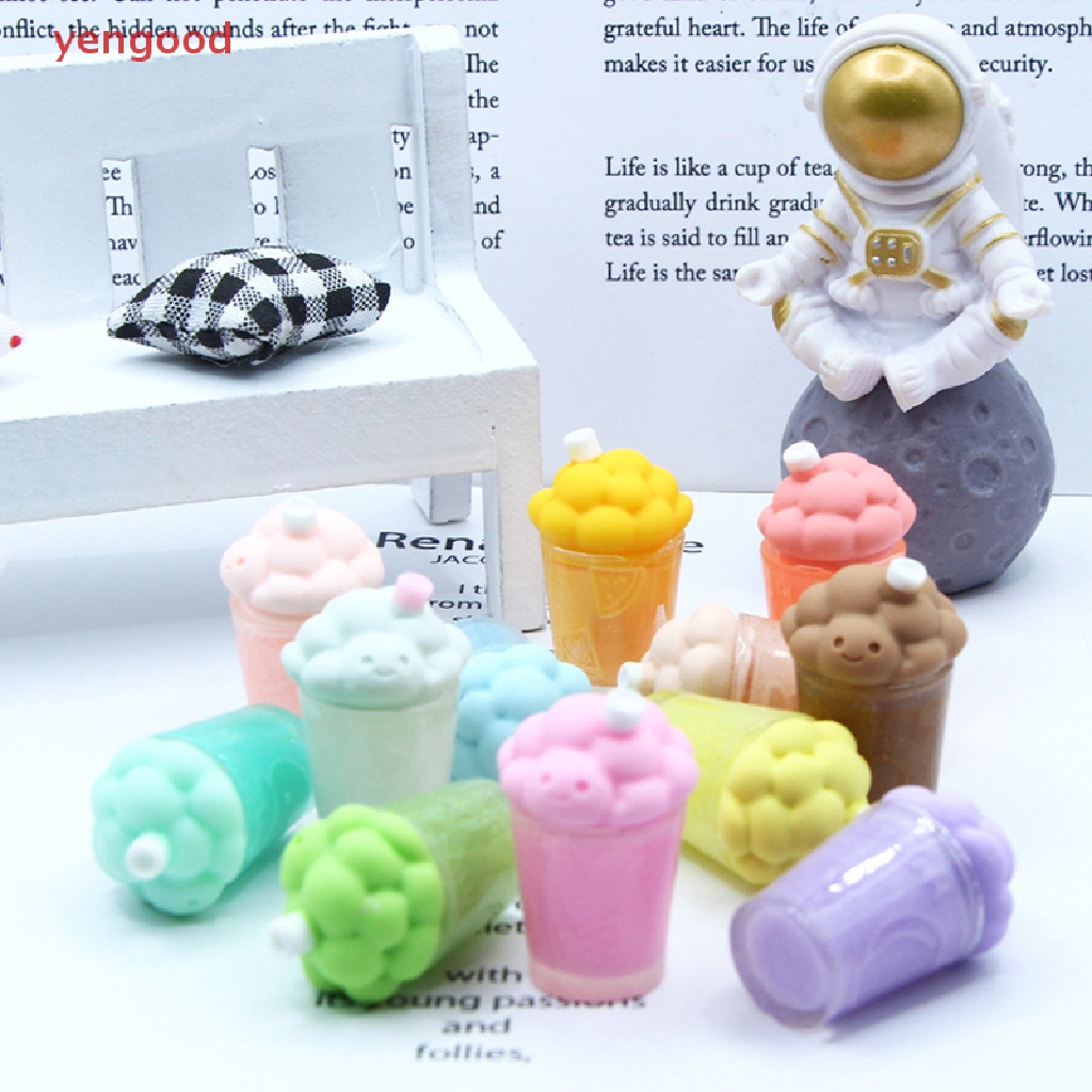 Set 2 Ly Nước Mini Có Ống Hút Hình Đám Mây Phát Sáng Trang Trí Nhà Búp Bê