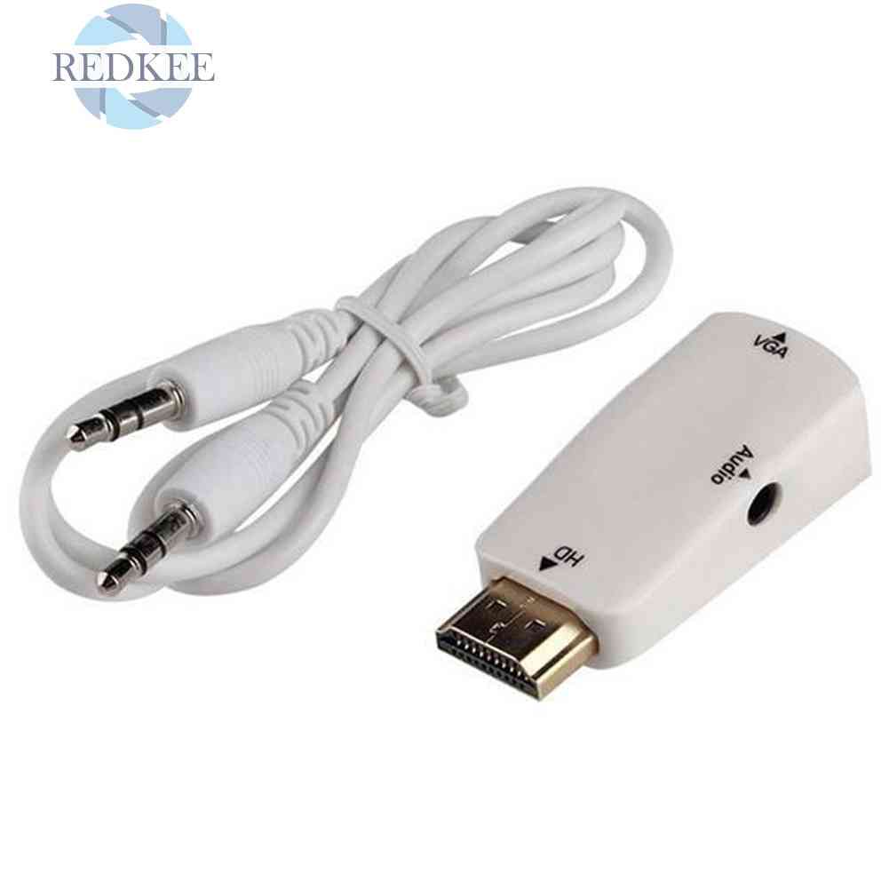 Đầu Chuyển Đổi 1080P USB HDMI-compatible Sang VGA TV AV Di Động Tiện Dụng