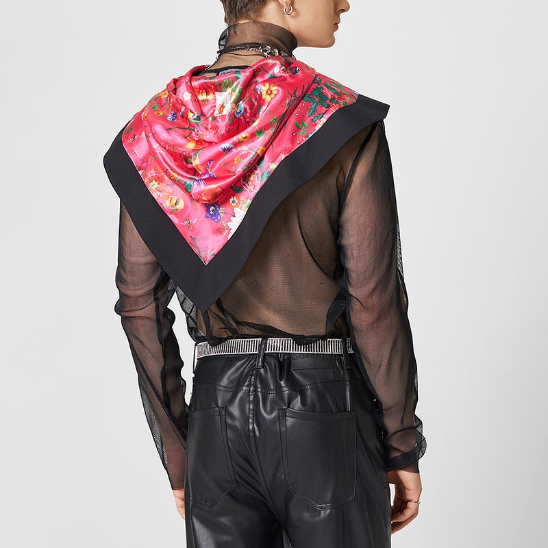 Áo Choàng Ngắn Có Mũ Trùm Đầu Hình Tam Giác INCERUN Hoa