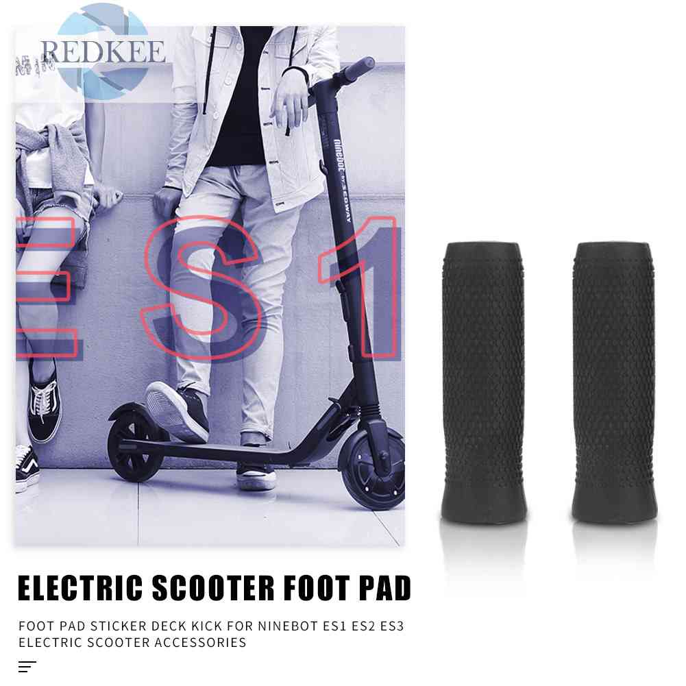 Set 2 Vỏ Bọc Tay Lái Xe Scooter Điện Ninebot ES1 Bằng Silicon Chống Trượt Màu Đen