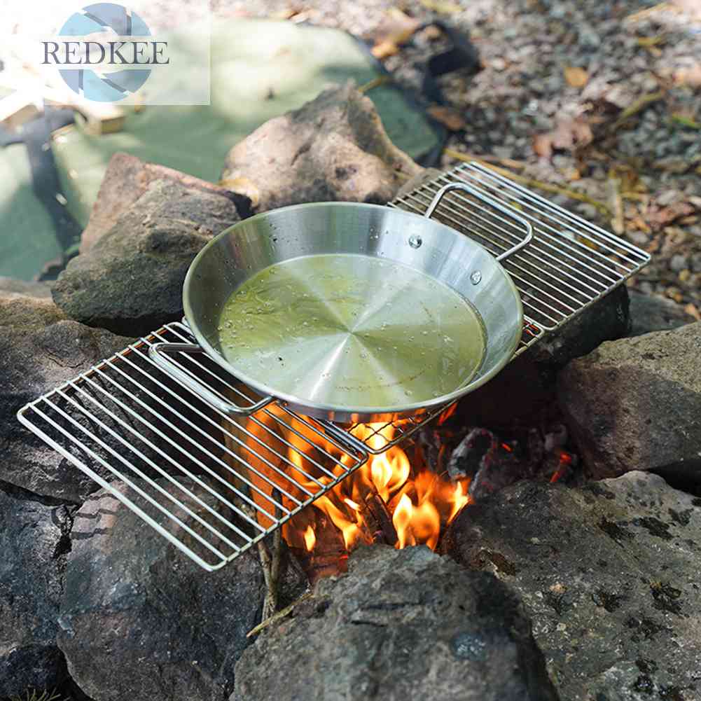 Vỉ Nướng BBQ Bằng Thép Không Gỉ Có Thể Gấp Gọn Tiện Dụng Mang Theo Du Lịch
