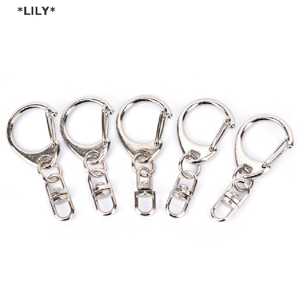 LILY 10pcs DIY đánh bóng bạc Keyring Keychain chia Vòng ngắn chuỗi vòng chìa khóa uuu