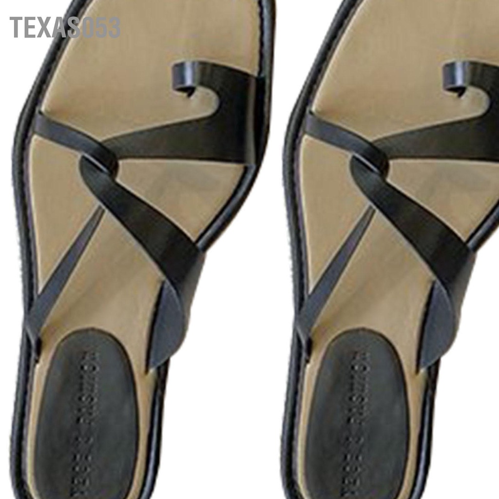 Texas053 Đế Bằng Criss Dây Đeo Chéo Ngón Chân Vòng Đầu Vuông Nữ Mùa Hè Giày Cho Ngày Mua Sắm Hàng