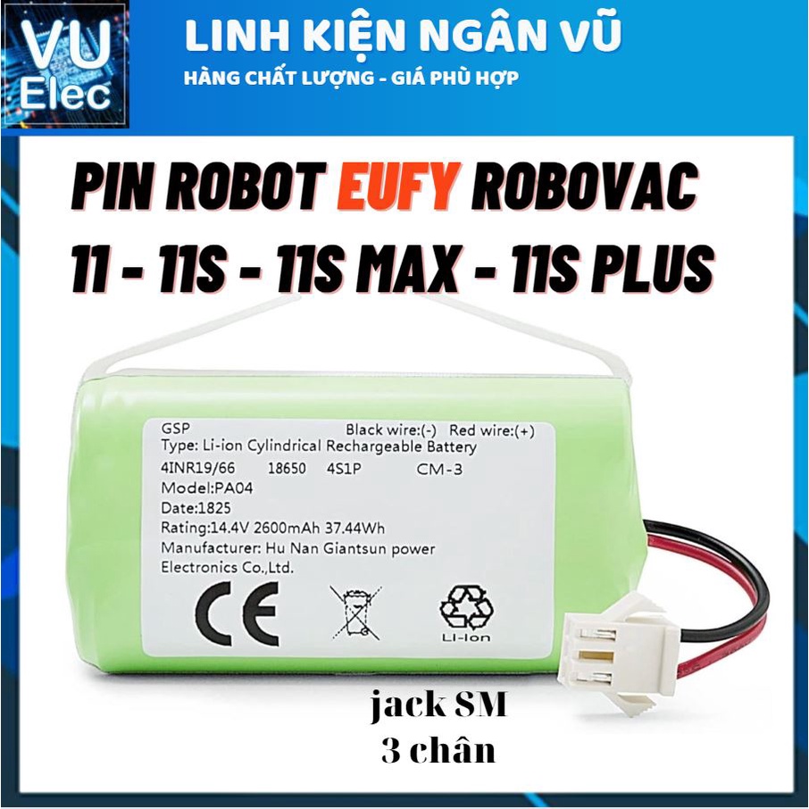 [Chính Hãng] Pin robot hút bụi Eufy Robovac 11 - 11S - 11S Max - 11S Plus - Bảo hành 3 tháng(Lỗi 1 đổi 1 trong 3 tháng)