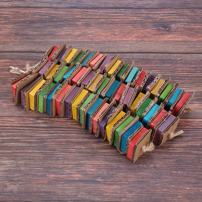 Đồ Chơi Gặm Nhấm Bằng Gỗ Tự Nhiên Cho Chim Vẹt