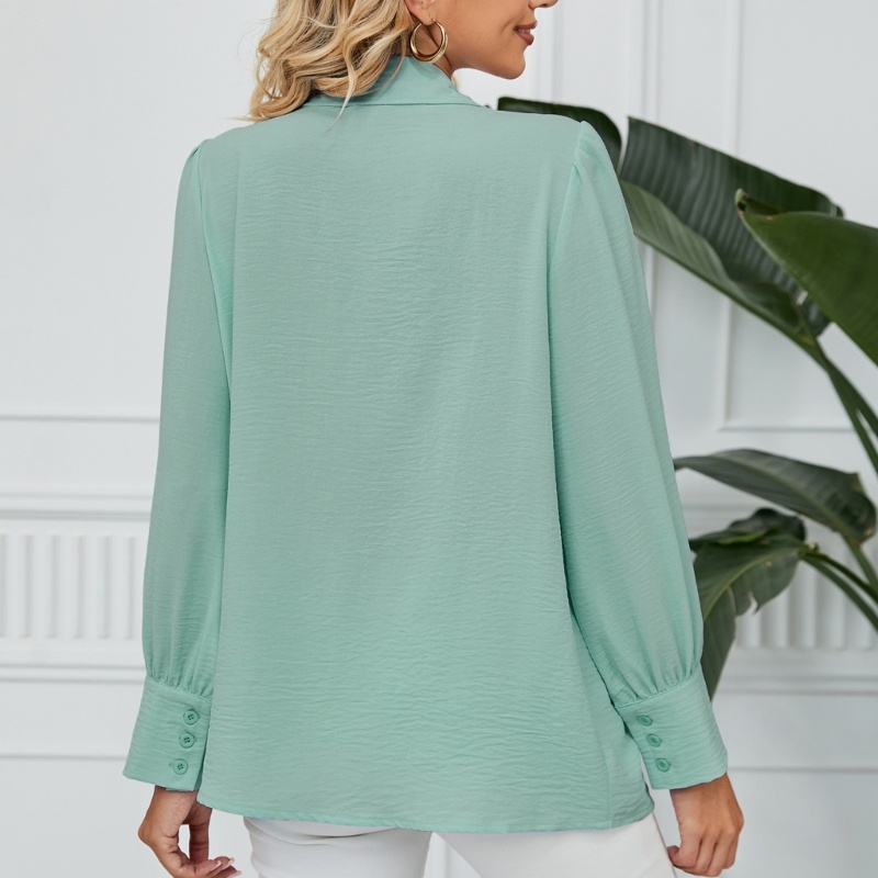 Áo Sơ Mi Chiffon Tay Dài Dáng Rộng Thiết Kế Xinh Xắn Thời Trang Cho Nữ