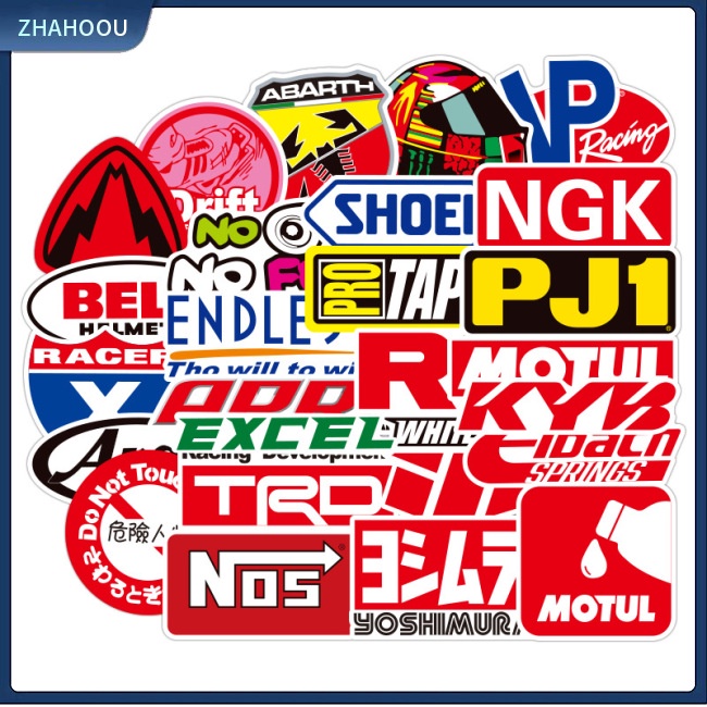 ☃Nhà Cửa☃ Bộ 100 Miếng Dán Trang Trí Xe Hơi / Mô Tô In Logo Graffiti Dễ Tháo Rời