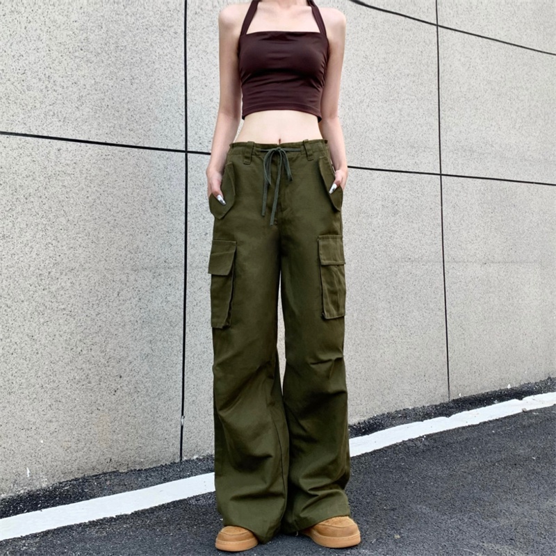 Quần Dài Phong Cách Retro RENJIANVSHENG Hàn Quốc Độc Đáo