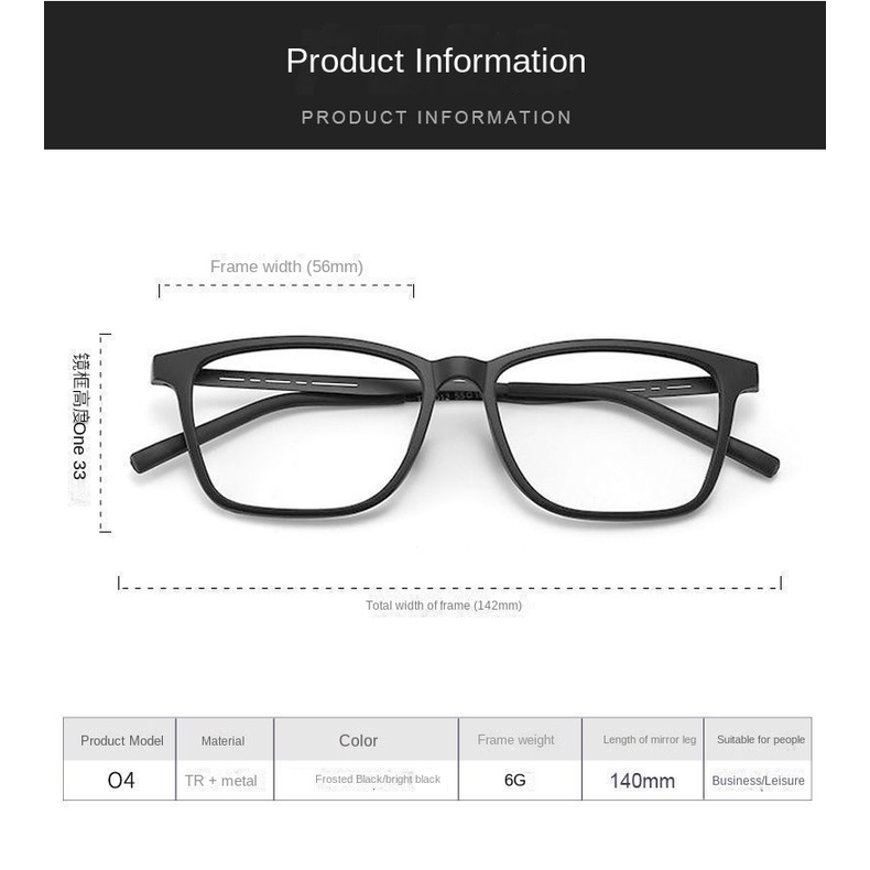 Kính Mát Gọng TR Siêu Nhẹ Chống Ánh Sáng Xanh Phong Cách Hàn Quốc Thời Trang Cho Nam Và Nữ