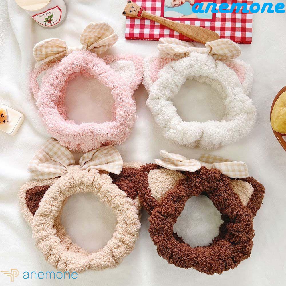 Băng Đô Cài Tóc Co Giãn Hình Tai Thỏ Bằng Vải Lông Dễ Thương