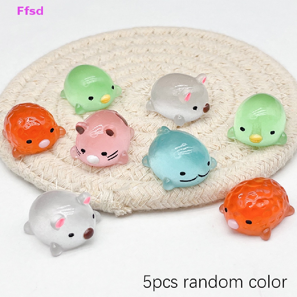 {Ffsd} Set 5 Phụ Kiện Resin Trang Trí Nghệ Thuật Màu Dạ Quang DIY