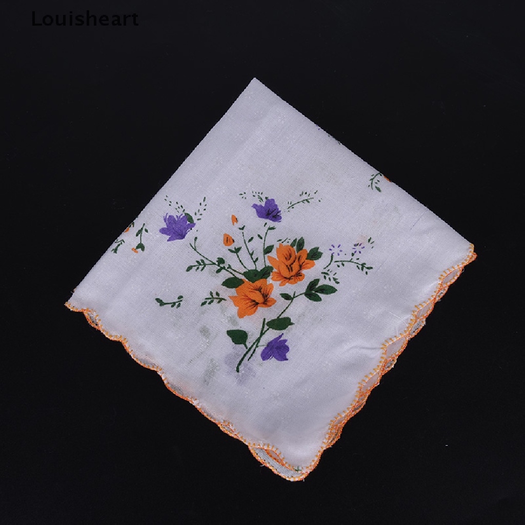 Louisheart Bộ 6 Khăn Ăn Vải Thêu Hoa Ngẫu Nhiên Cho Nữ TFG