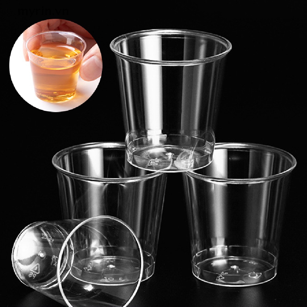 Set 50 Cốc Mini Bằng Nhựa Trong Suốt Dùng Một Lần Để Ăn Uống