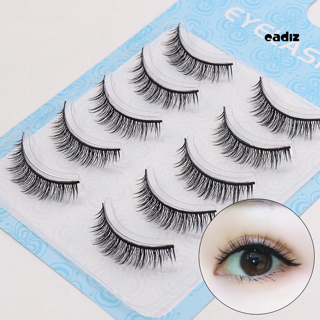 Bộ 5 Cặp Lông Mi Giả Mềm Cong Dày 3D Dùng Trang Điểm Hàng Ngày
