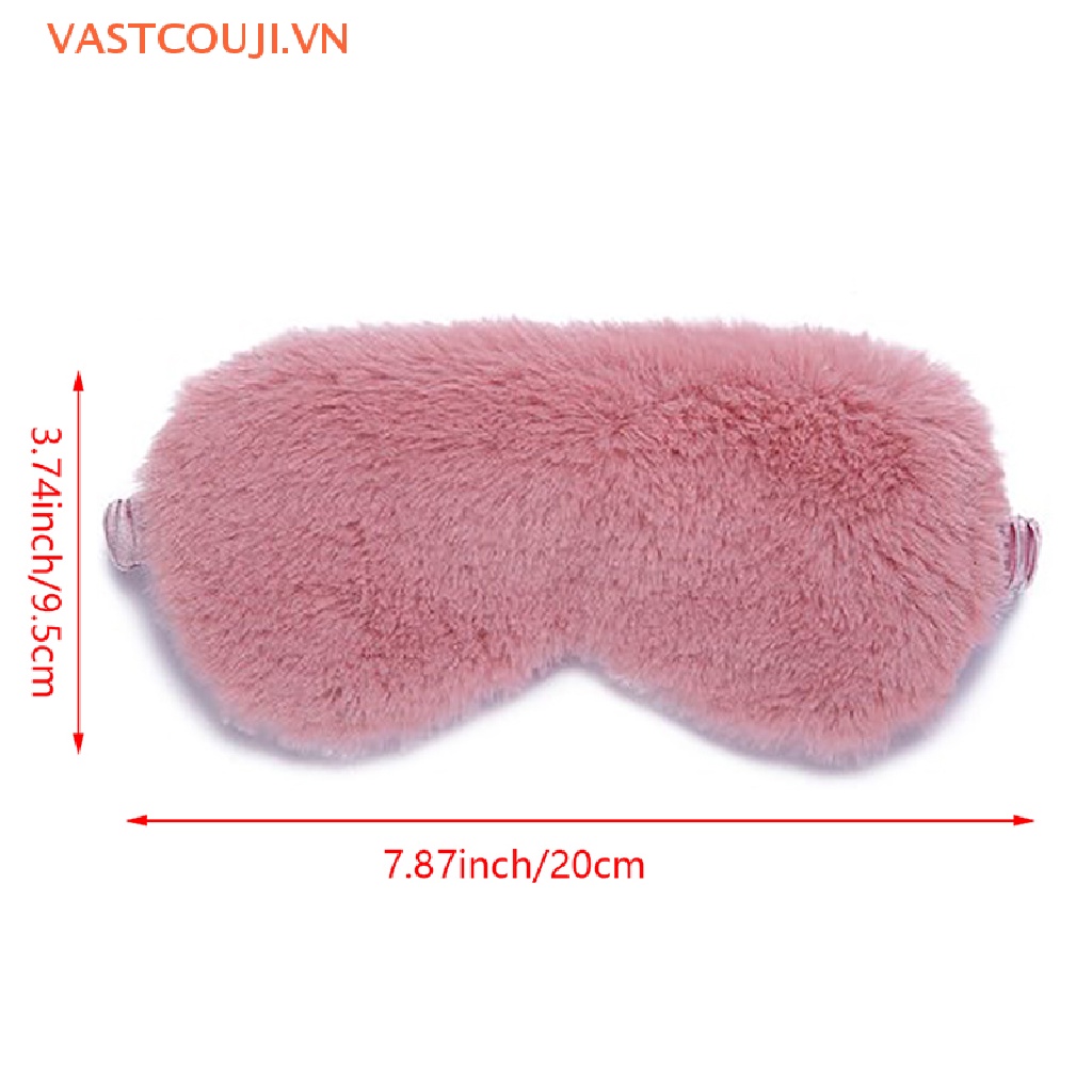 Bịt Mắt Ngủ Phủ Lông Mềm Mại Họa Tiết Trái Tim Đáng Yêu VASTJI