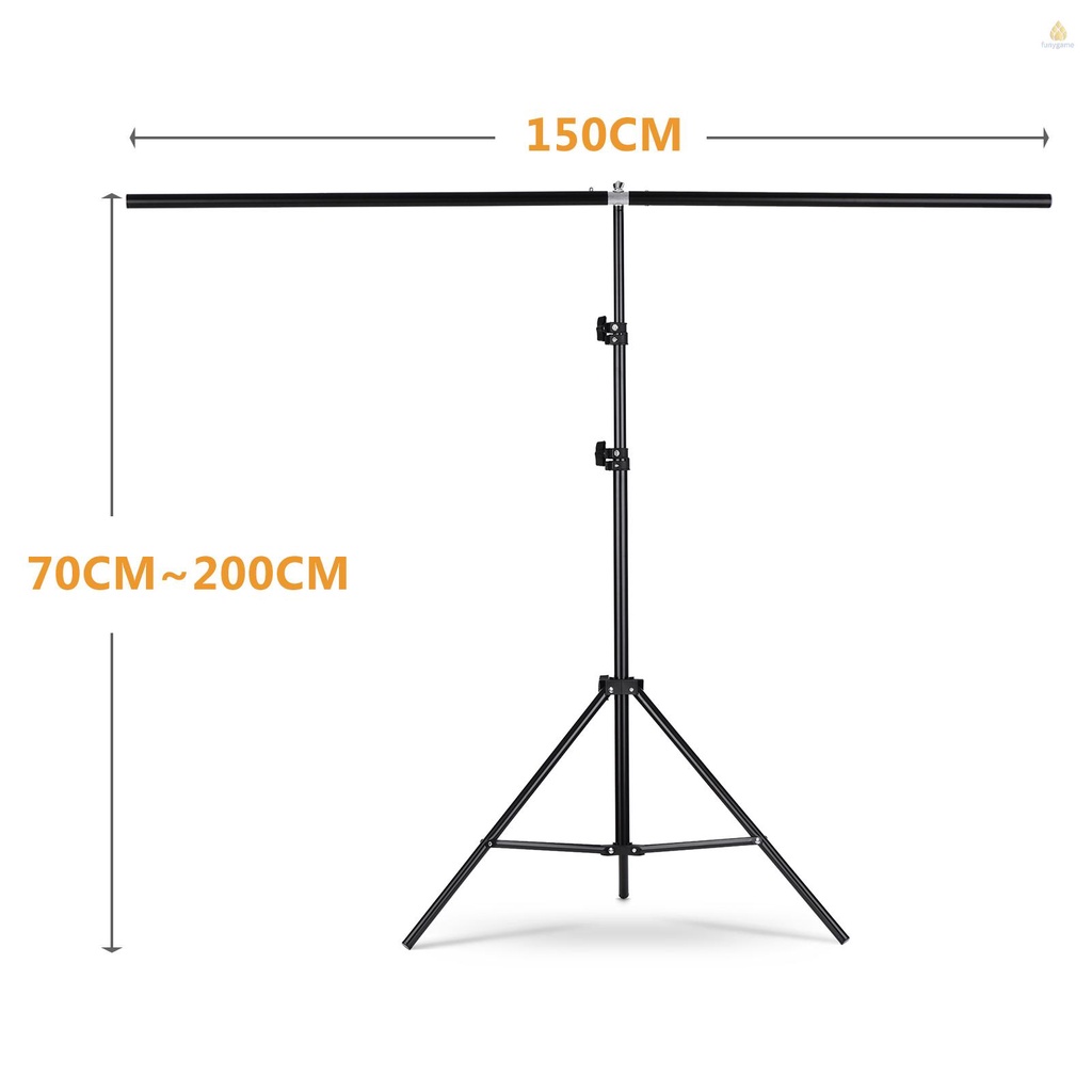 Giá Đỡ Phông Nền Chụp Ảnh Hình Chữ T Andoer 1.5 * 2m / 4.9 * 6.5ft Bằng Hợp Kim Nhôm Tùy Chỉnh Độ Cao