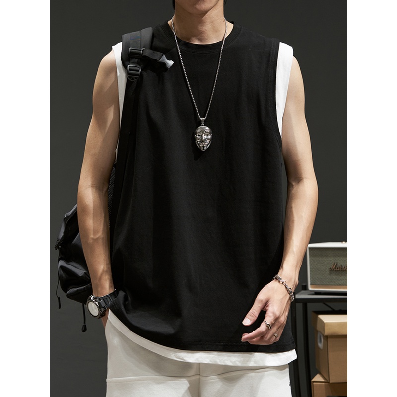 Áo Thun Ba Lỗ Thể Thao Bằng Cotton Nguyên Chất Dáng Rộng Thời Trang Mùa Hè Cho Nam