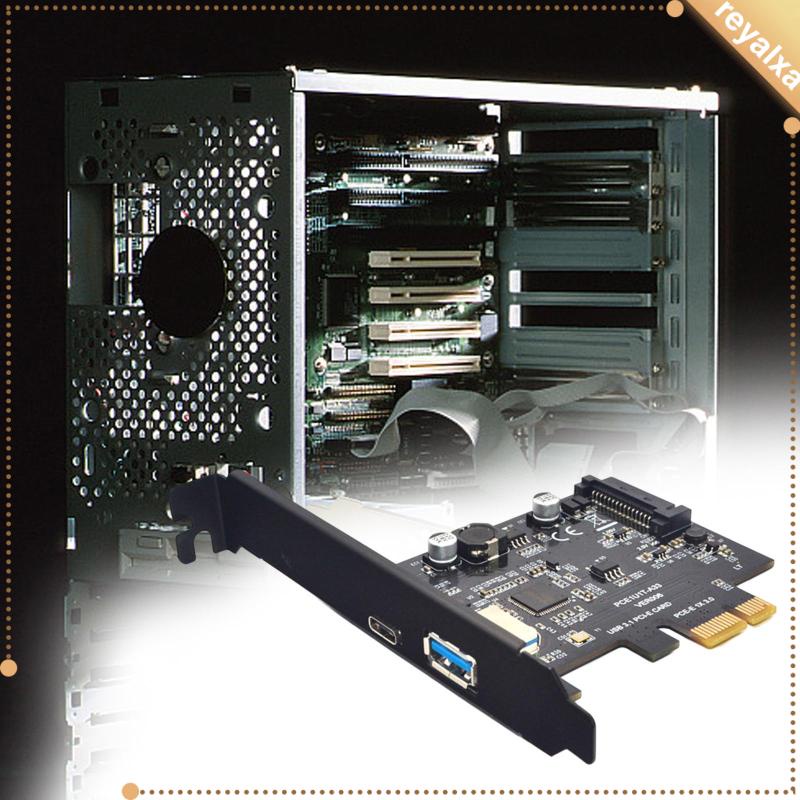 Thẻ Mở Rộng PCIe Sang USB 3.1 10 Gbps USB A + USB C Hỗ Trợ Lắp Đặt Cho Wins10 / 8 PCIe
