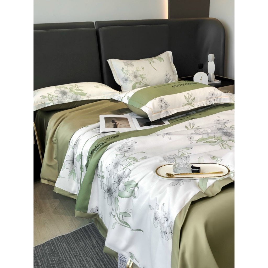 Bộ Chăn Ga Gối Lụa Thái 6D VIE Home  - Bedding Hàng nhập khẩu cao cấp - 4 Món nhiều họa tiết M2/M4/M6/M8