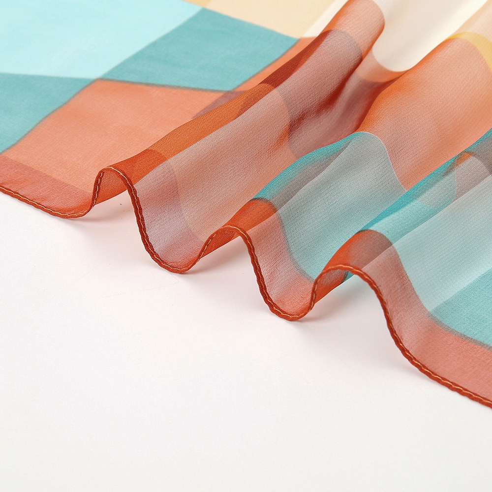 Khăn Choàng Cổ Chiffon 160 * 50cm Họa Tiết Kẻ Sọc Nhiều Màu Sắc Chất Lượng Cao Phong Cách Hàn Quốc Thời Trang Xuân Hè Cho Nữ