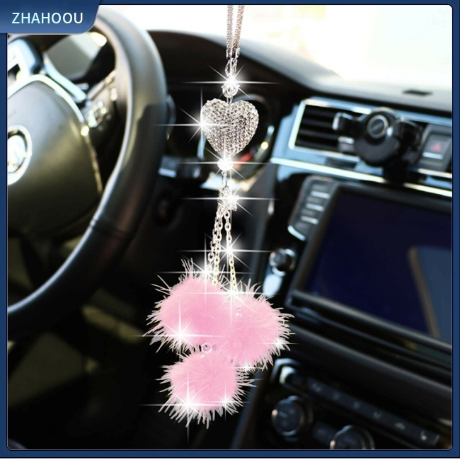 ☃Phụ Kiện Trang Trí Nhà Cửa Kiểu Dáng Dễ Thương Xinh Xắn☃ Phụ Kiện Treo Trang Trí Gương Chiếu Hậu Xe Hơi Hình Trái Tim Lấp Lánh Dễ Thương