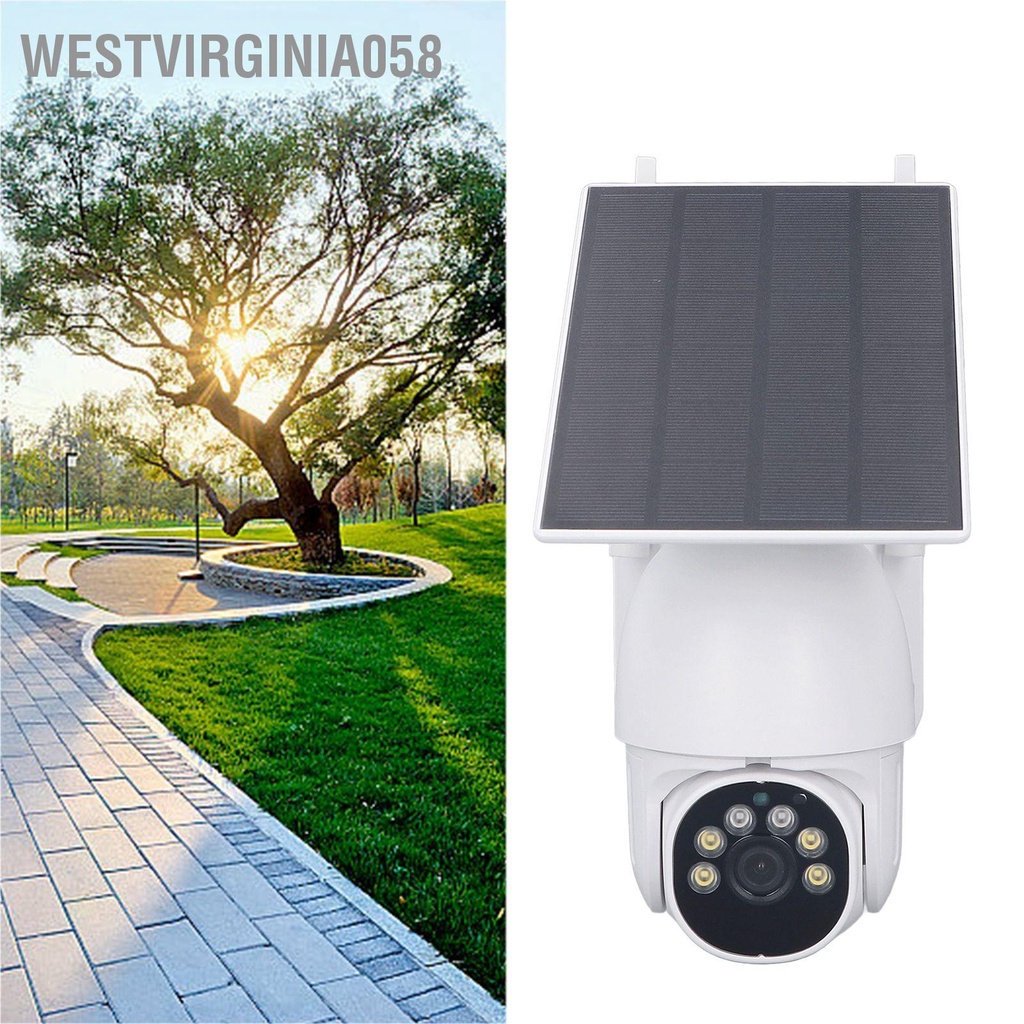Westvirginia058 Camera Giám Sát Năng Lượng Mặt Trời 2MP 1080P HD Màu Nhìn Xuyên Đêm Liên Lạc Nội Bộ 2 Chiều Chống Nước WIFI Cho Gia Đình AO