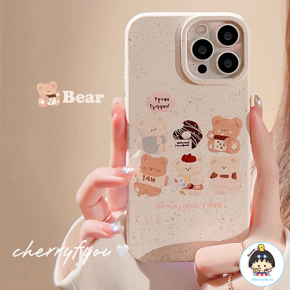 Ốp Điện Thoại TPU Mềm Chống Sốc In Hình Gấu Hoạt Hình Dễ Thương Cho IPhone 14 13 12 11 Pro Max X XR 8 7 Plus SE