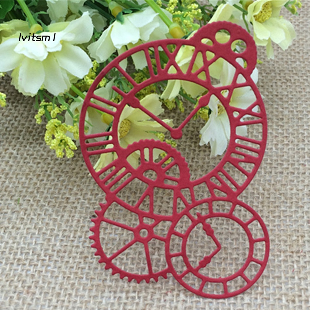 Khuôn Cắt Giấy Làm Từ Kim Loại Hình Đồng Hồ Treo Tường Trang Trí Scrapbook