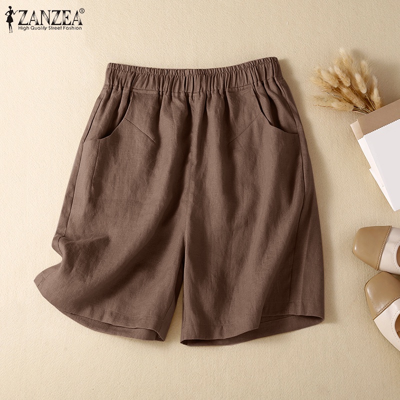 Zanzea Quần Short Baggy Lưng Cao Thời Trang Hàn Quốc Cho Nữ