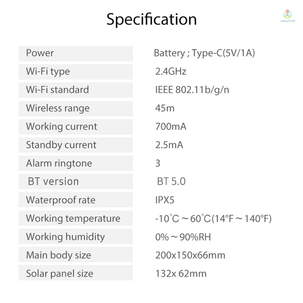 Thiết Bị Báo Động Thông Minh Chống Nước IPX5 Kết Nối Wifi 5.0 Điều Khiển Qua Ứng Dụng