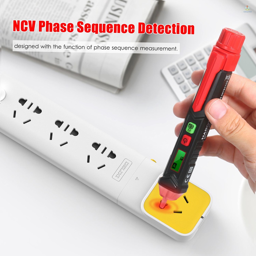 Bút Thử Điện HT100P Không Tiếp Xúc Màn Hình LCD Kỹ Thuật Số Có Âm Thanh Và Đèn Báo Hiệu NCV