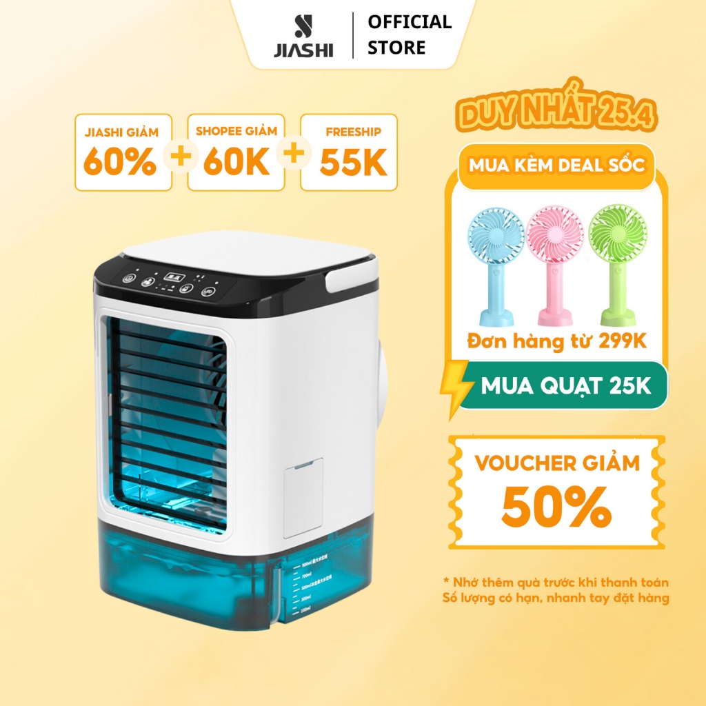 Quạt điều hòa hơi nước mini để bàn máy lạnh mini để bàn 3 tốc độ gió thổi phun sương kép tiết kiệm điện bảo hành 12TH