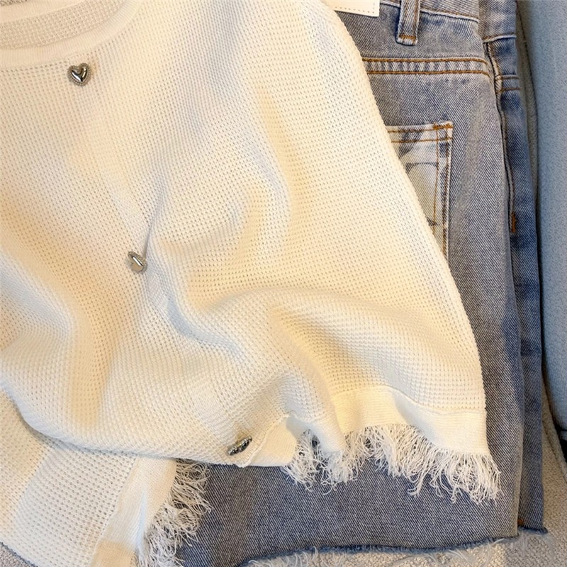 Áo Dệt Kim Sát Nách Cổ Tròn Dáng Ôm Thời Trang Mùa Hè Hàn Quốc