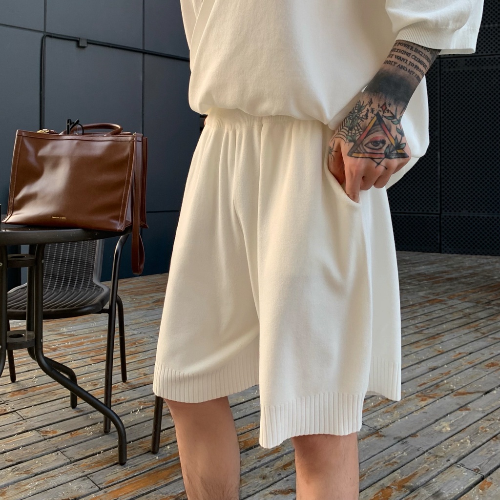 Quần Short Thể Thao Dệt Kim Màu Sắc Đơn Giản Dễ Phối Đồ Thời Trang Mùa Hè Cho Nam