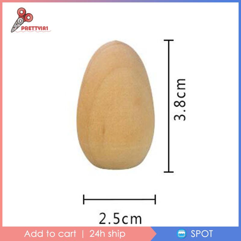 1 [Prettyia1] Set 5 Trứng Gỗ Hoạt Động Không Hoàn Thiện Cho Các Biểu Tượng Cảm Xúc Cho Bữa