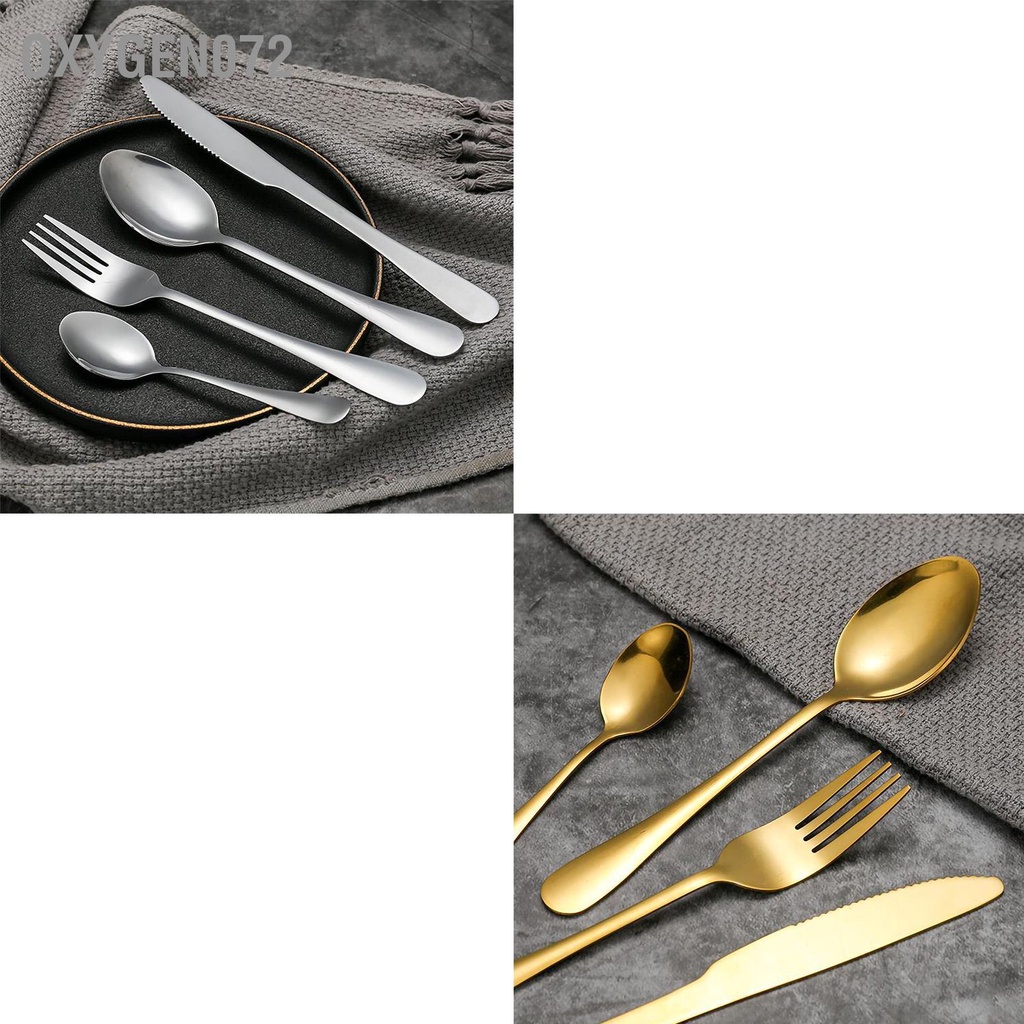 Oxygen072 Bộ Flatware Di Động Thép Không Gỉ Bít Tết Dao Muỗng Nĩa Đồ Ăn Dày