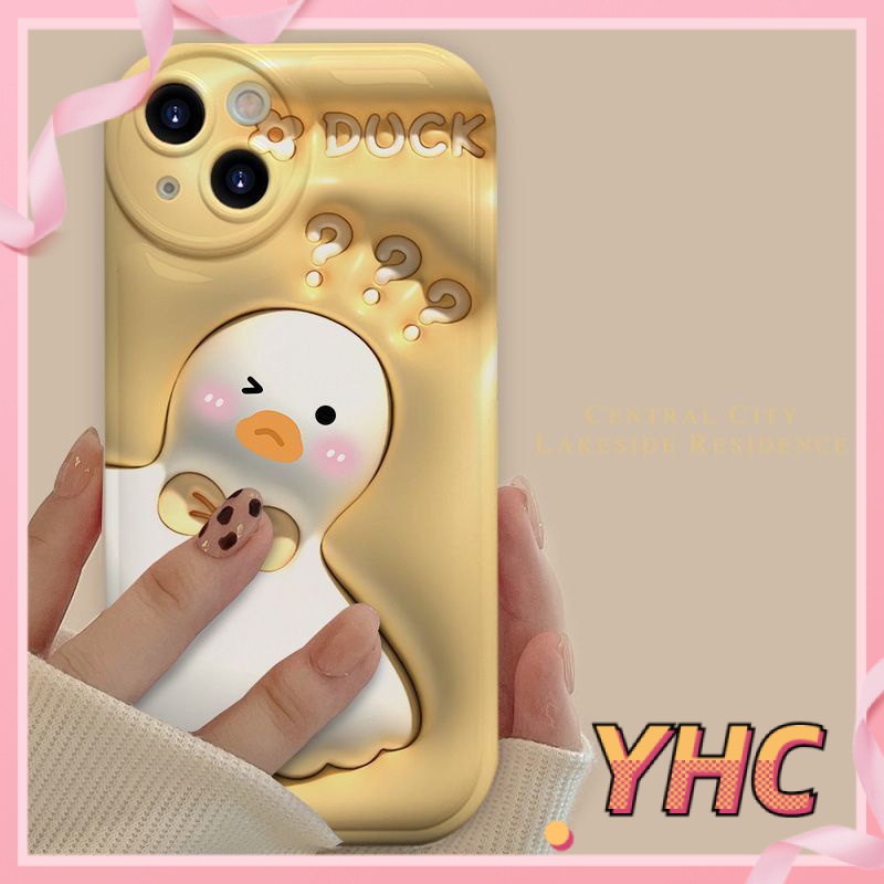 Ốp lưng iphone Hiệu ứng hình ảnh 3D của vịt dễ thương, đệm khí bong bóng, vỏ mềm silica gel chống rơi Cho Iphone 6 / 6S / 6splus / se / 7 / 7plus / 8 / 8plus / X / xs / xsmax / 11 / 12 / 13 / 14 / Plus / pro / pro max-5074