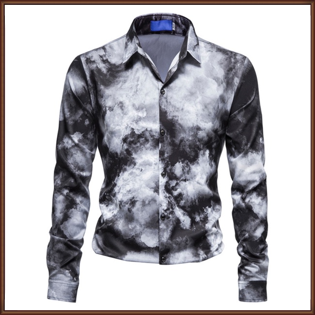 Áo Sơ Mi Tay Dài In Họa Tiết Phong Cách Trung Hoa Độc Đáo Thời Trang Cho Nam