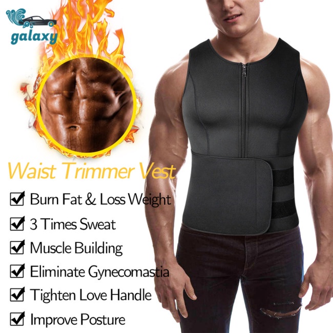 Galaxy Đai Nịt Bụng Thể Thao Định Hình Giảm Cân Hai Mặt Có Khóa Kéo Cho Nam
