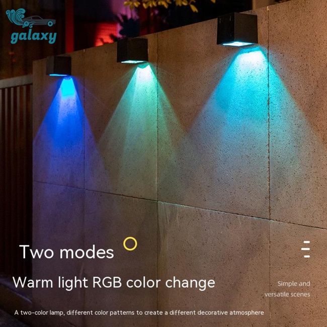 Galaxy Đèn Gắn Tường Hình Vuông Sử Dụng Năng Lượng Mặt Trời Chống Thấm Nước Điều Khiển Ánh Sáng Ban