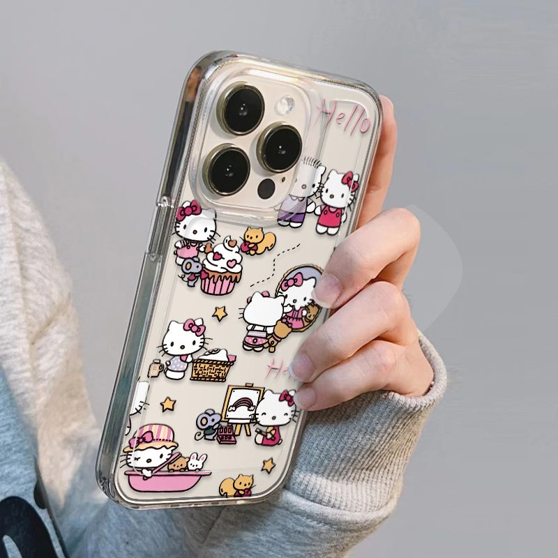✅Ốp Điện Thoại Dẻo Họa Tiết Hoạt Hình Hello Kitty Dễ Thương Cho iPhone14promax 12 plus7 8 11