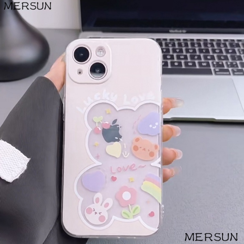 ✅Ốp Điện Thoại Silicone Mềm Trong Suốt Họa Tiết Hoa Phong Cách Hàn Quốc Cho iPhone14promax 11 13 12