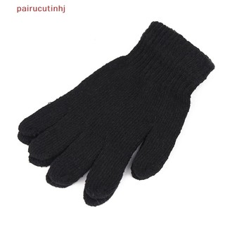 1 Đôi Găng Tay Len Cotton Màu Đen Giữ Ấm Mùa Đông Cho Nam Nữ
