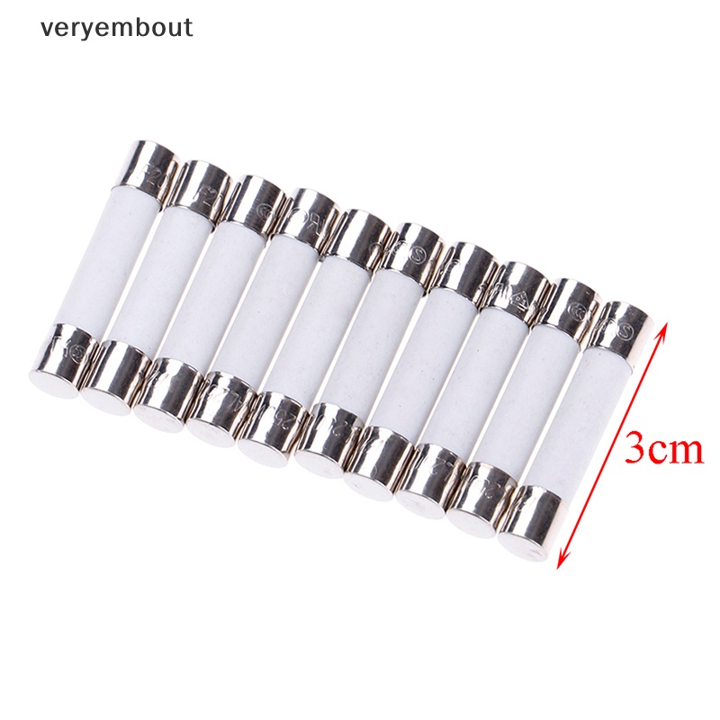 10 Cầu Chì Sứ 20A 250V 6x30mm Sử Dụng Cho Lò Vi Sóng