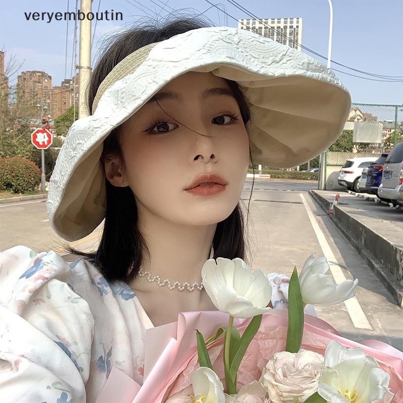 Mũ Chống Nắng Hai Mặt Hở Chóp Có Thể Gập Lại Hình Vỏ Sò Thời Trang Đi Biển Cho Nữ n